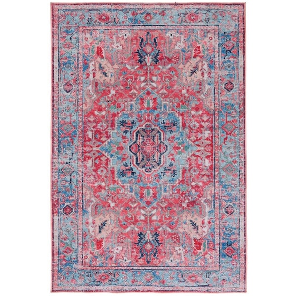 Safavieh 4 x 6 ft. Serapi Transitional Rectangle Power Loomed Rug Light Blue & Red SEP518J-4 - main